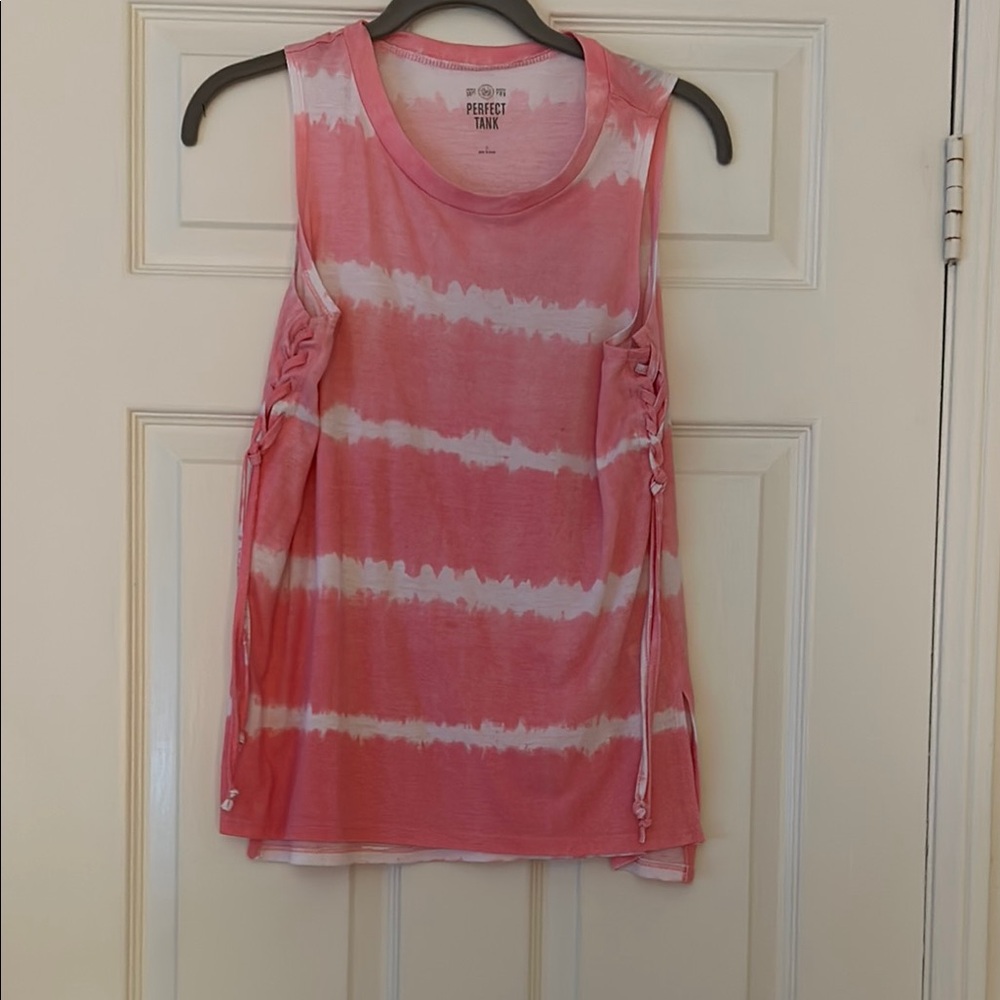 Pink Tie-Dye Sleeveless Top